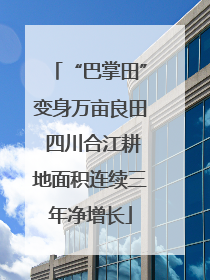 “巴掌田”变身万亩良田 四川合江耕地面积连续三年净增长